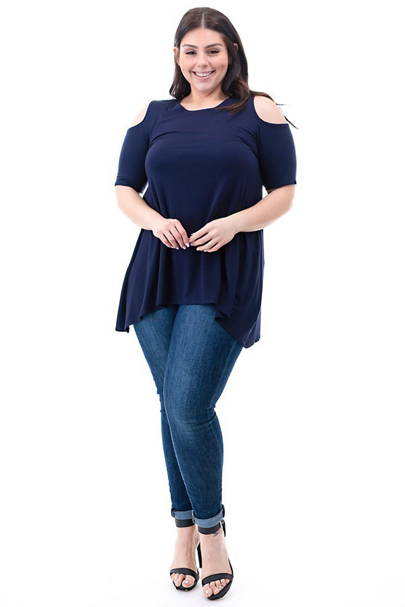 Cold Shoulder Tunic Plus Size