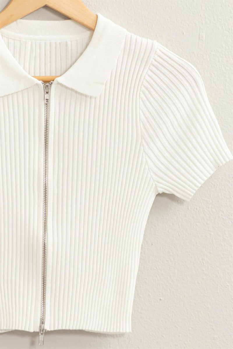 Two Way Zipper Crop Top