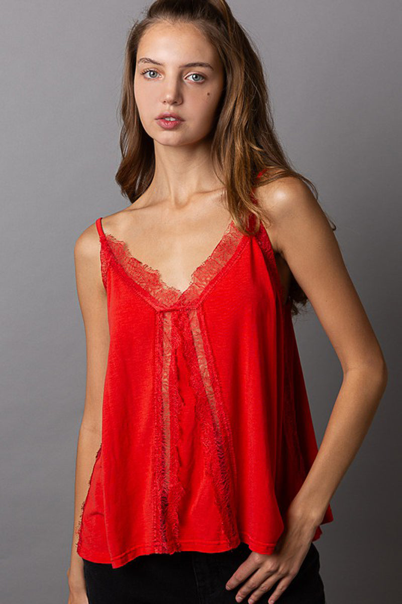 Sleeveless Lace Tank Top