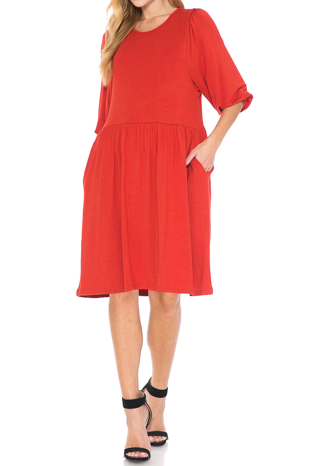 Baby Doll Midi Dress Petite Size