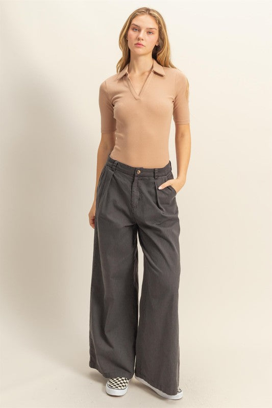 Polo Neck Short Sleeve Bodysuit