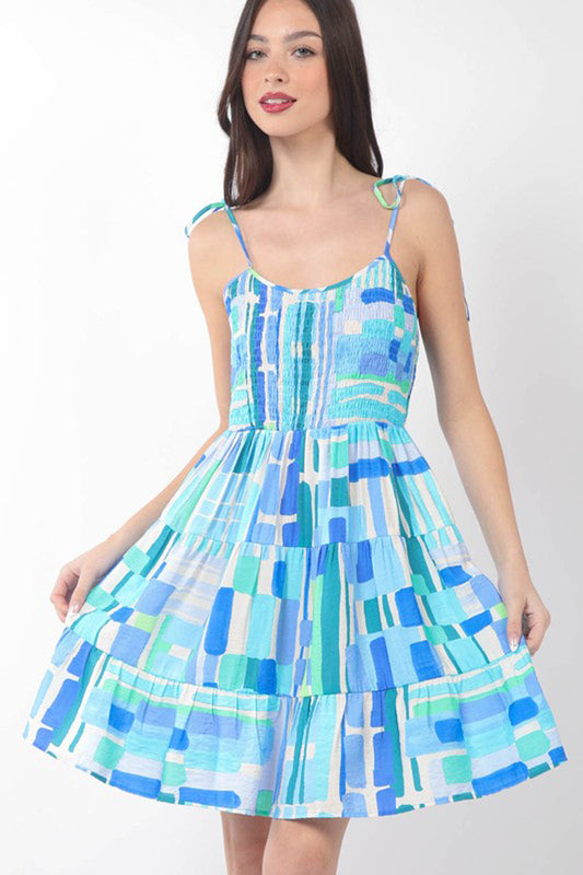 Multi Color Print Mini Dress