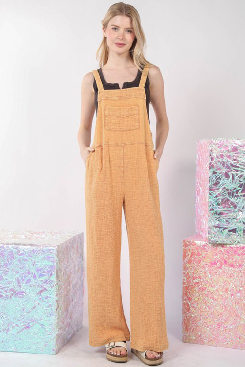 Washed Gauze Casual Jumpsuit