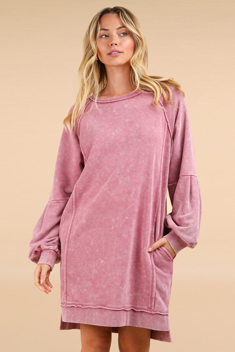 Mineral Washed Oversized A-Line Mini Dress Black / Medium Mineral Washed Oversized A-Line Mini Dress Black / Medium