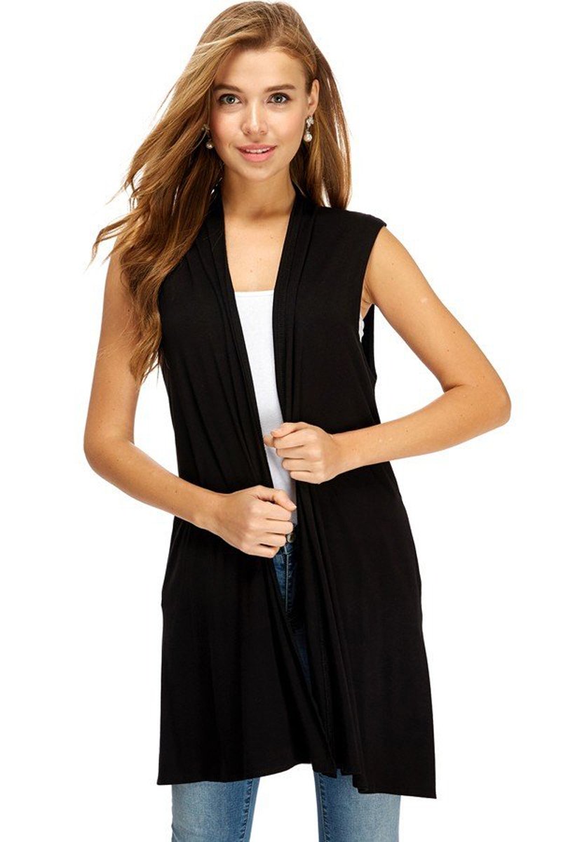 Long Vest with Side Pockets