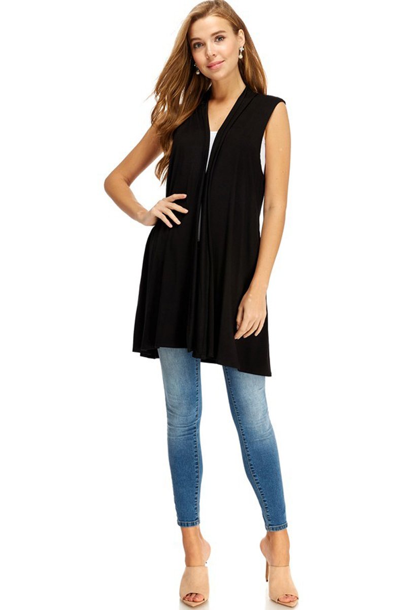 Long Vest with Side Pockets