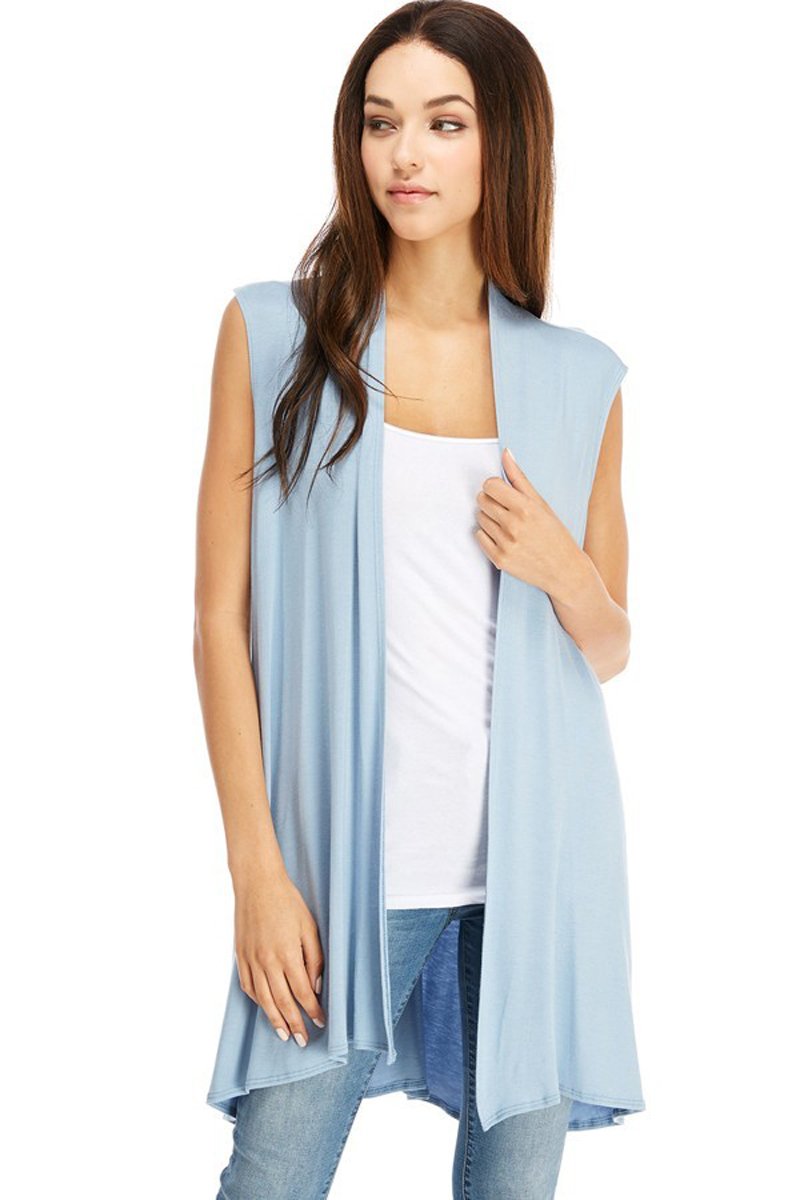 Long Vest with Side Pockets