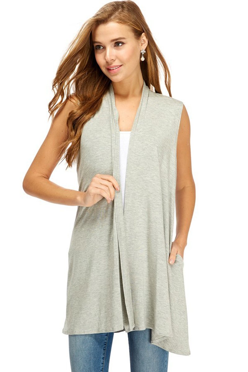 Long Vest with Side Pockets