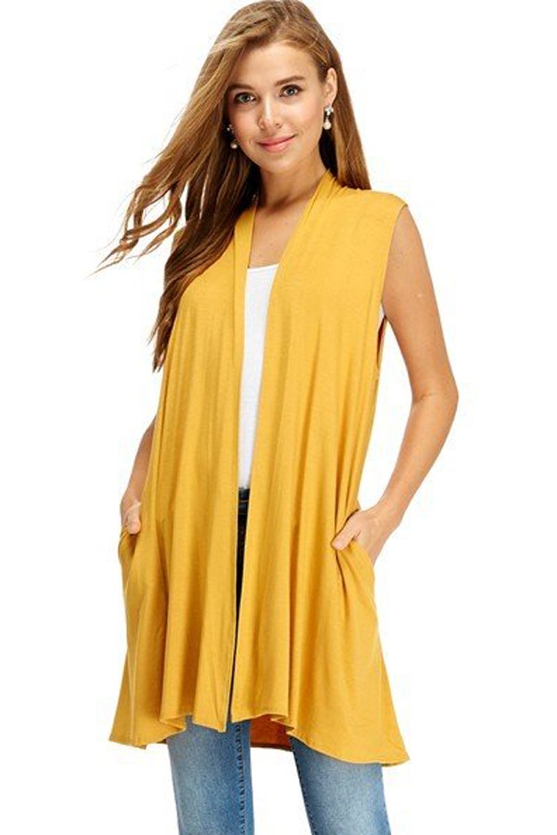 Long Vest with Side Pockets