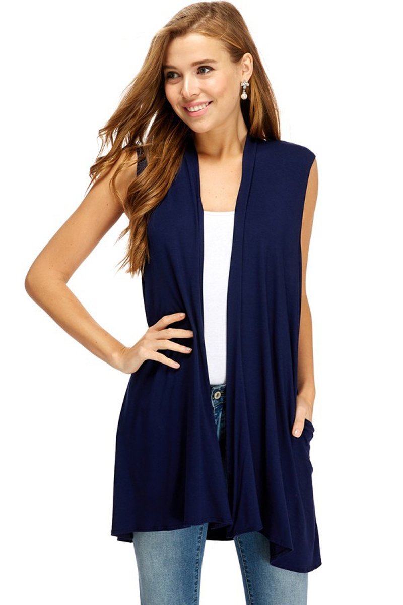 Long Vest with Side Pockets