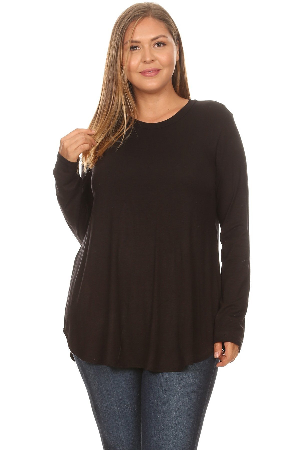 Basic Long Sleeve Top Plus