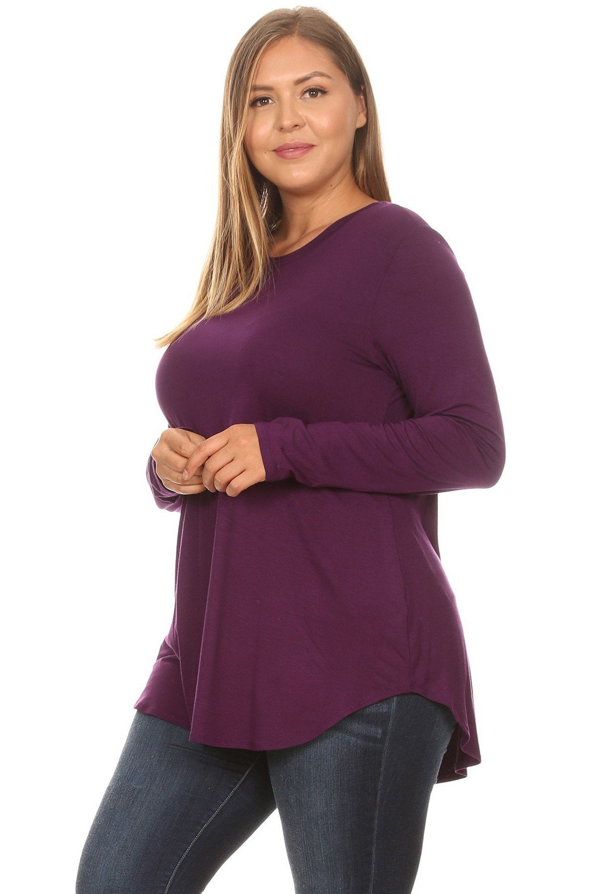 Basic Long Sleeve Top Plus