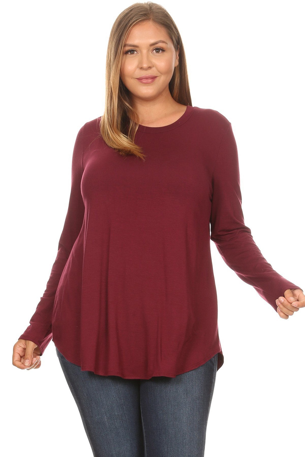 Basic Long Sleeve Top Plus