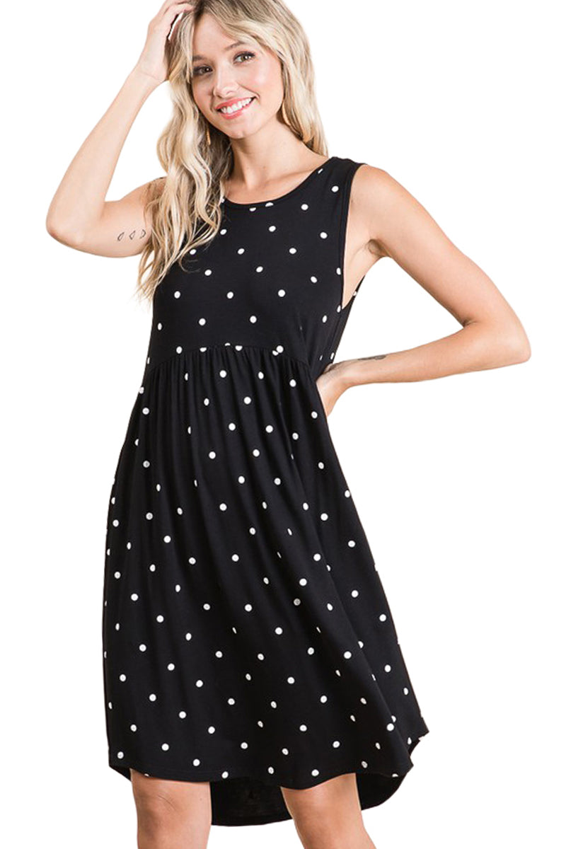 High Waist Polka Dot Dress