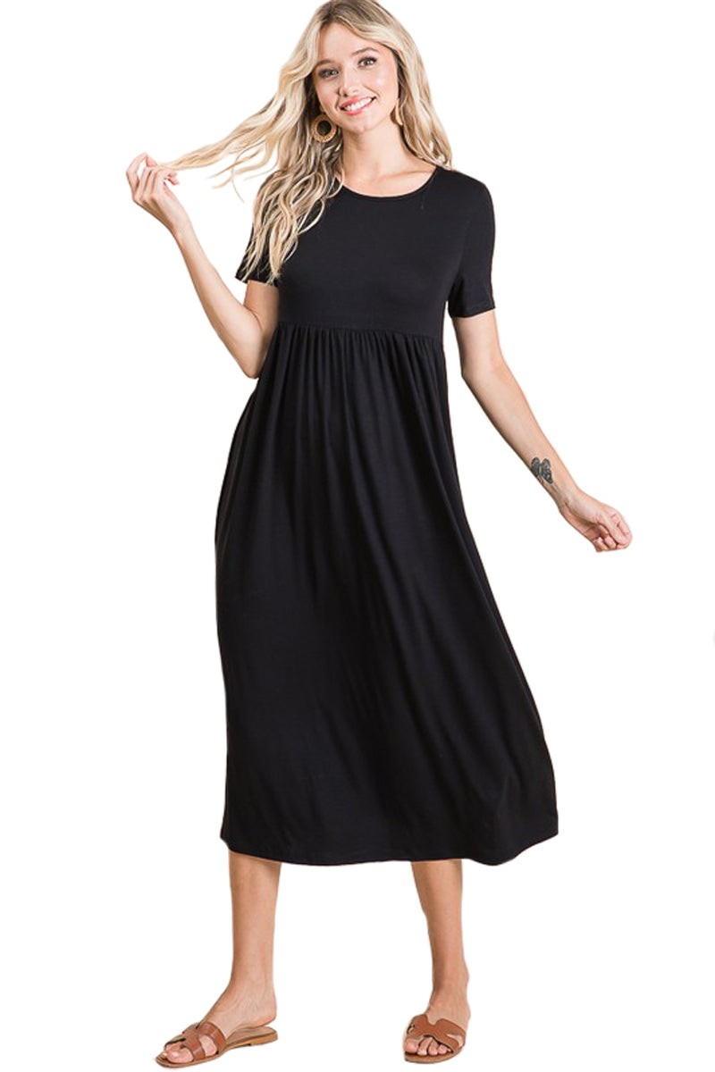 Short Sleeve Midi Dress