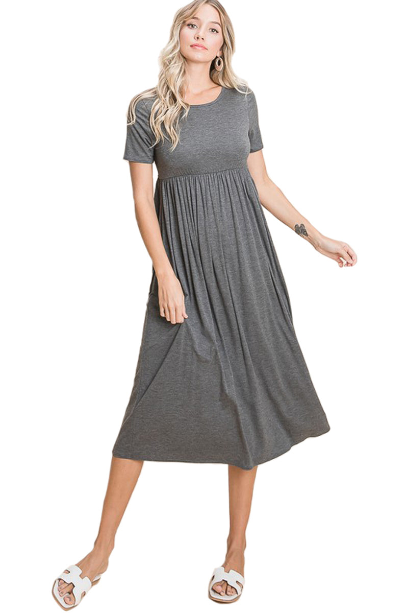 Short Sleeve Midi Dress