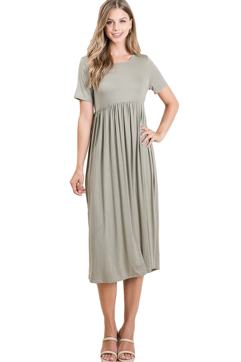 Short Sleeve Midi Dress