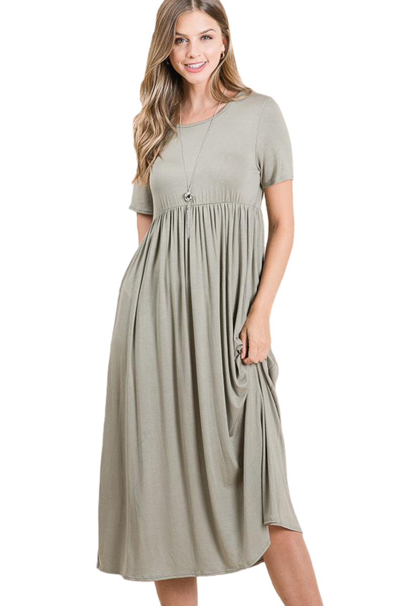 Short Sleeve Midi Dress