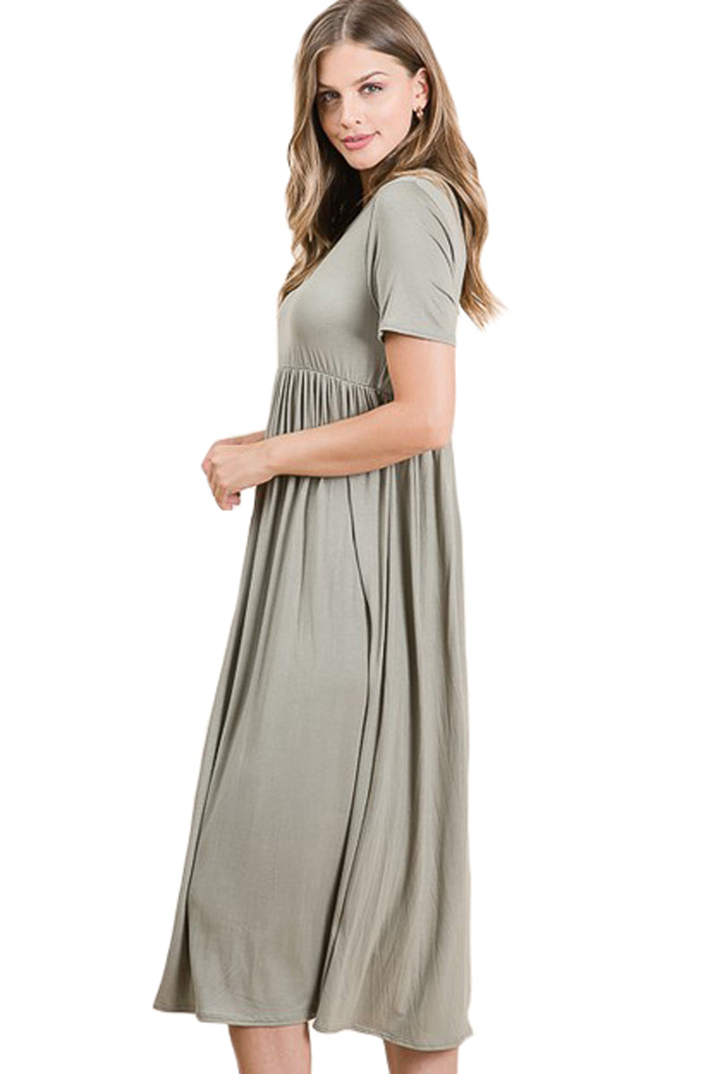 Short Sleeve Midi Dress
