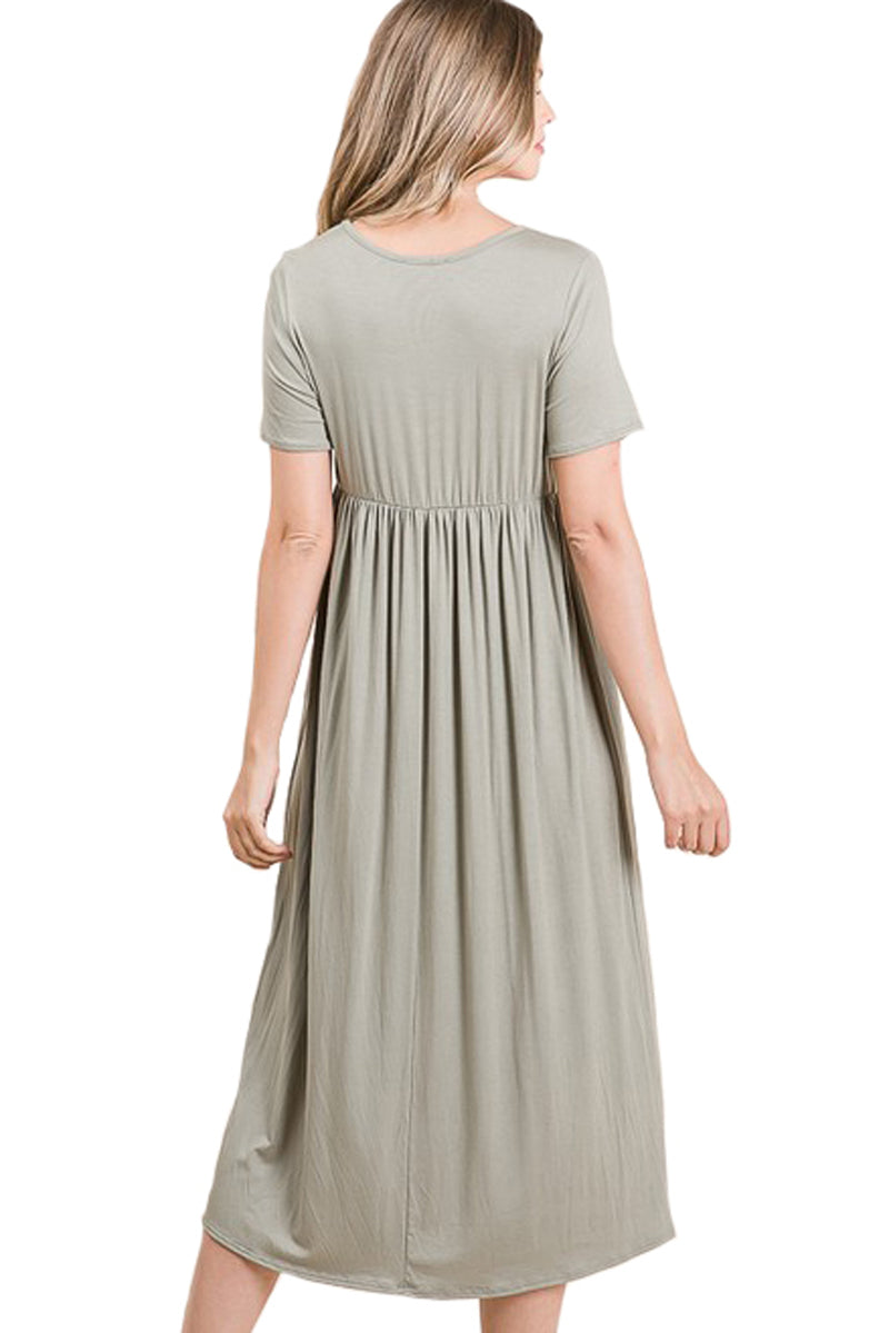 Short Sleeve Midi Dress