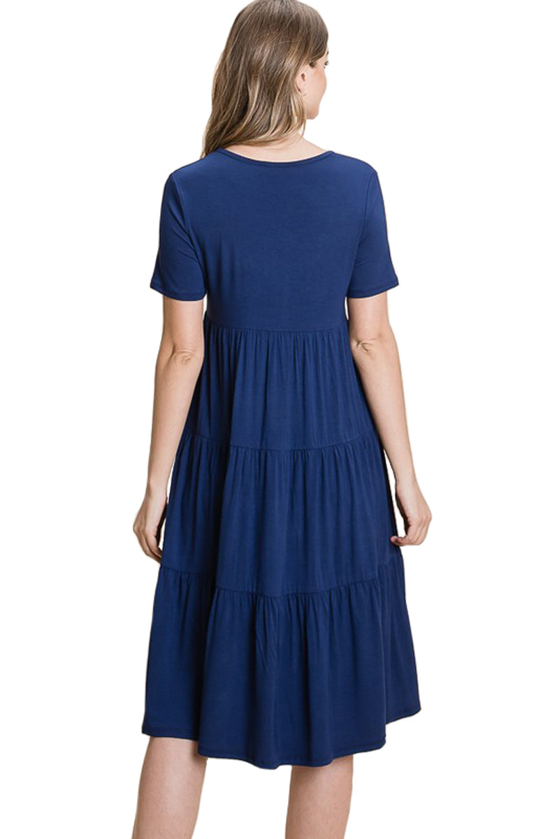 Tiered Short Sleeve Dress