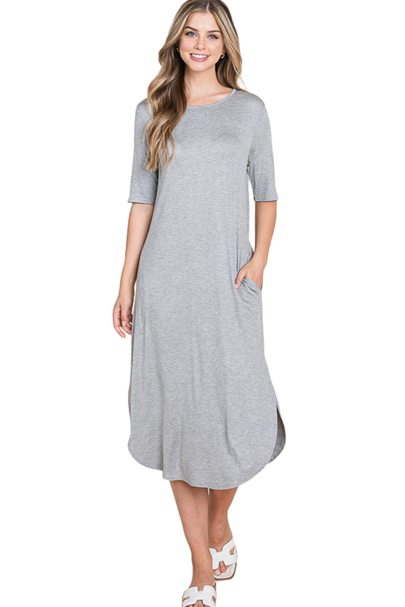 Half Sleeve Midi Dress