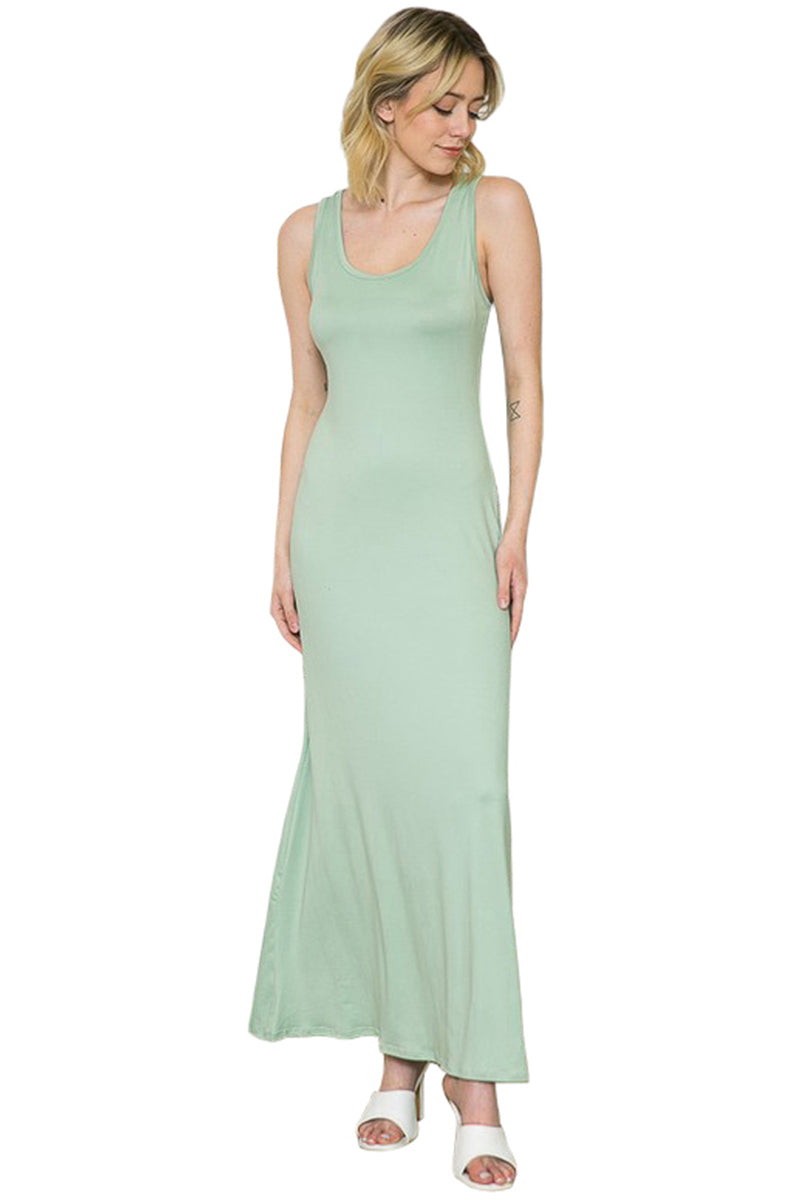 Solid Tank Maxi Dress Sage / Medium Solid Tank Maxi Dress Sage / Medium