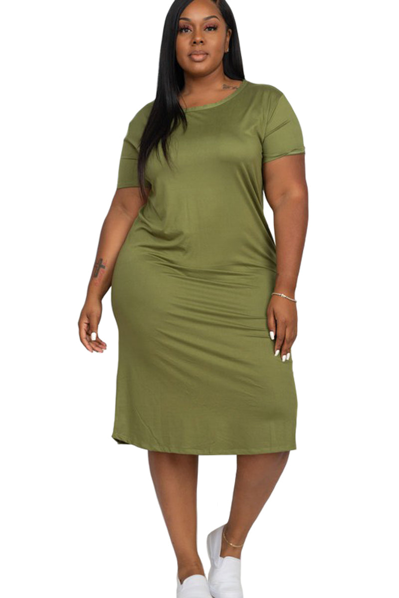 Short Sleeve T-Shirt Dress Plus Size