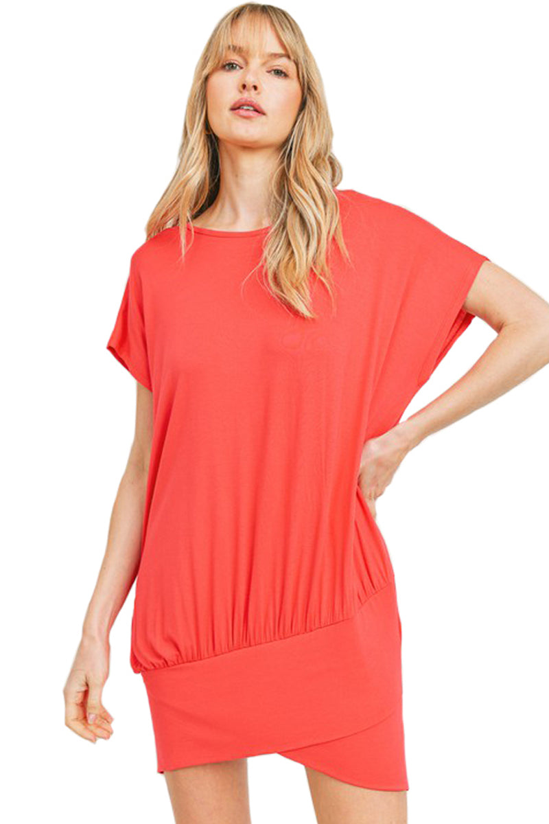 Overlapping Hem Jersey Knit