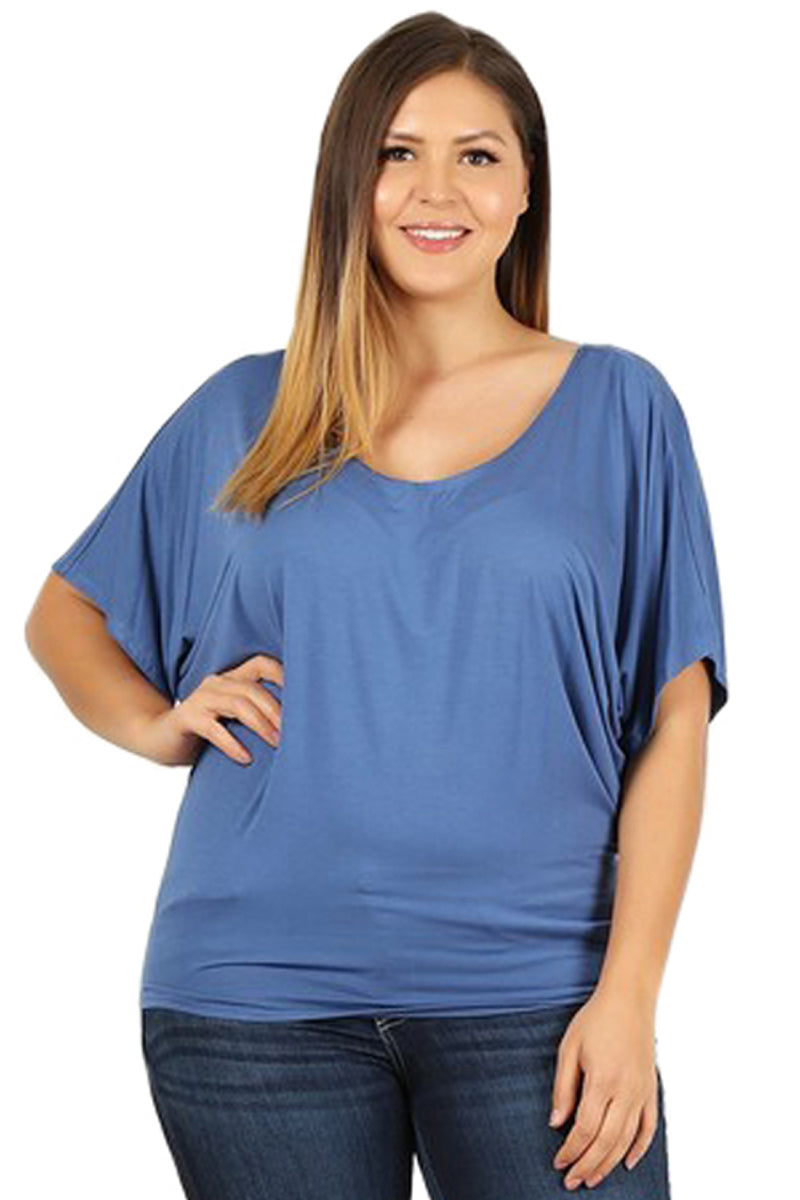 Draped Dolman Top Plus Size