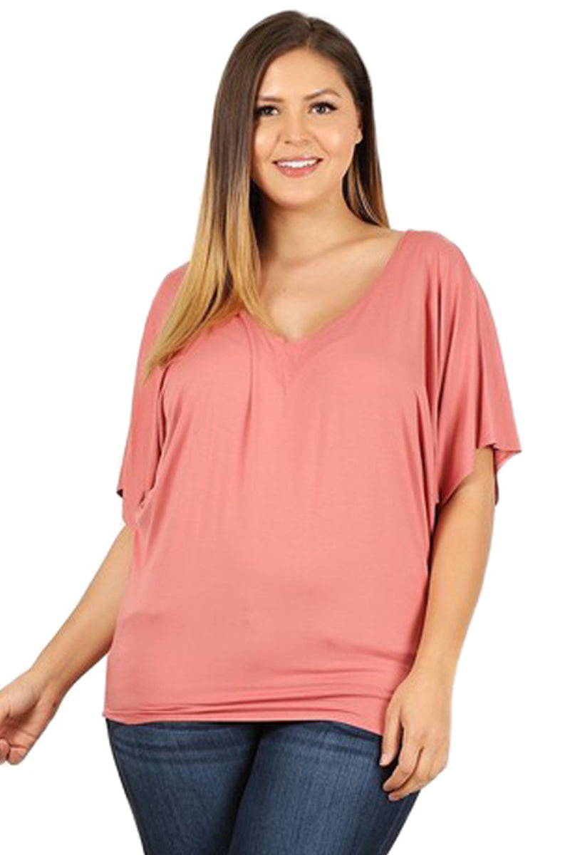 Draped Dolman Top Plus Size
