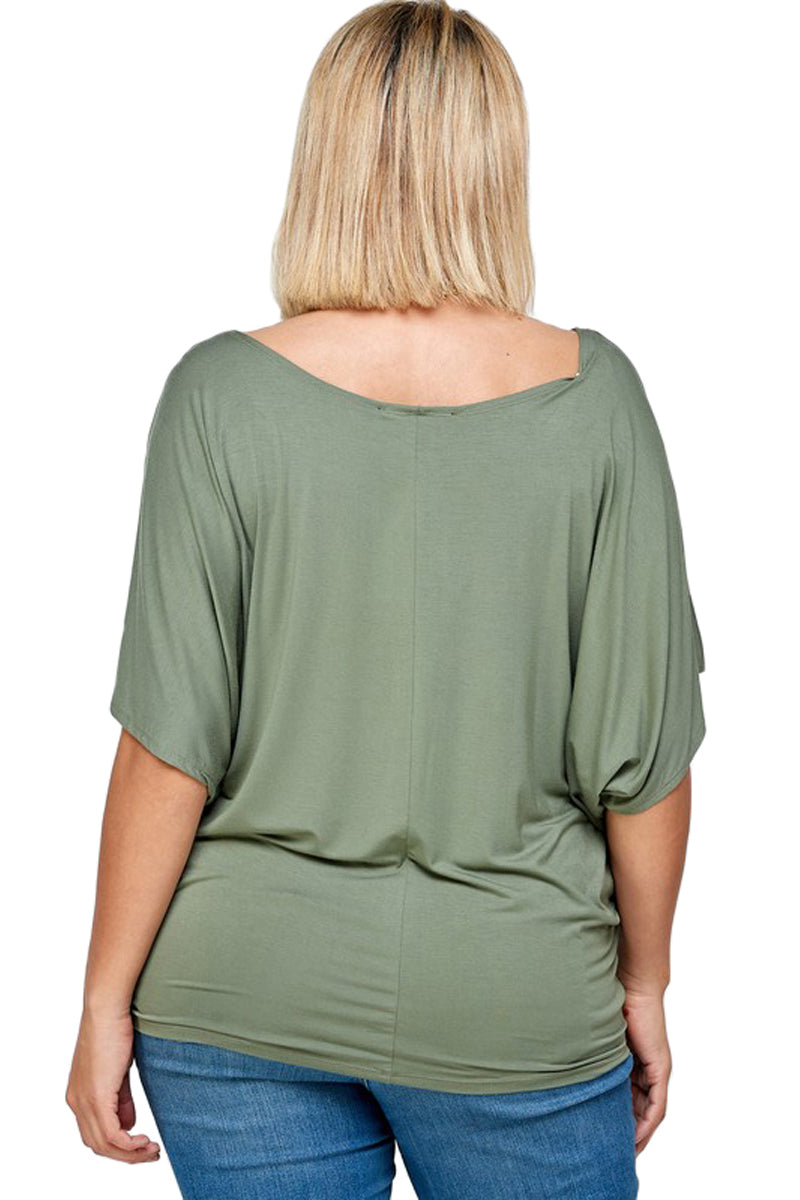 Draped Dolman Top Plus Size