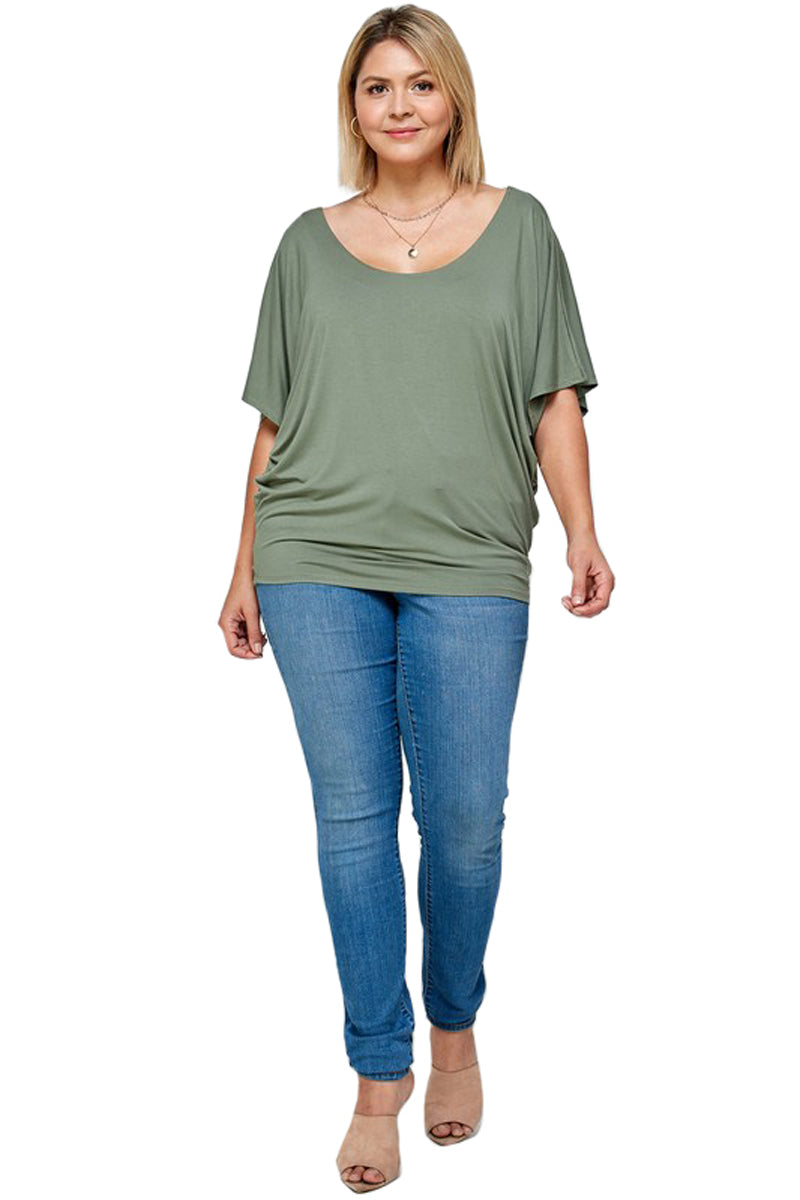 Draped Dolman Top Plus Size