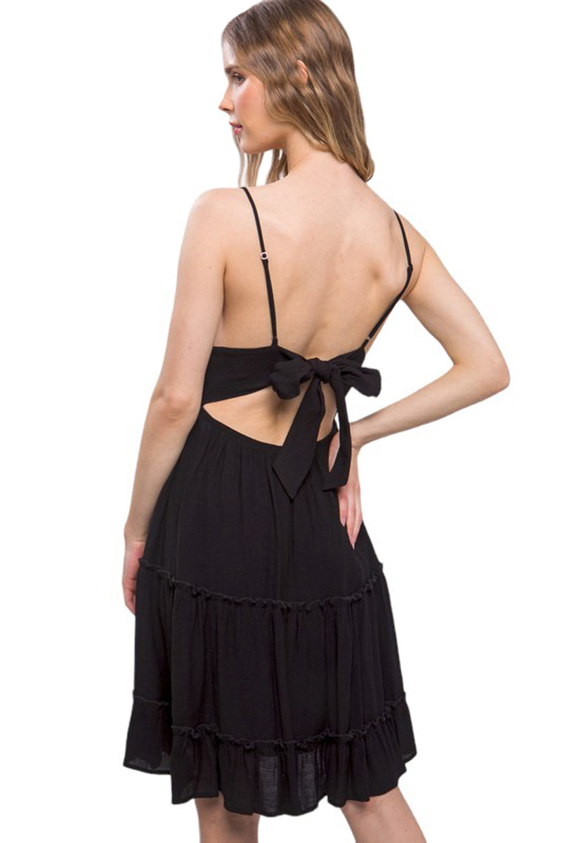 Laced Spaghetti Strap Cami Dress