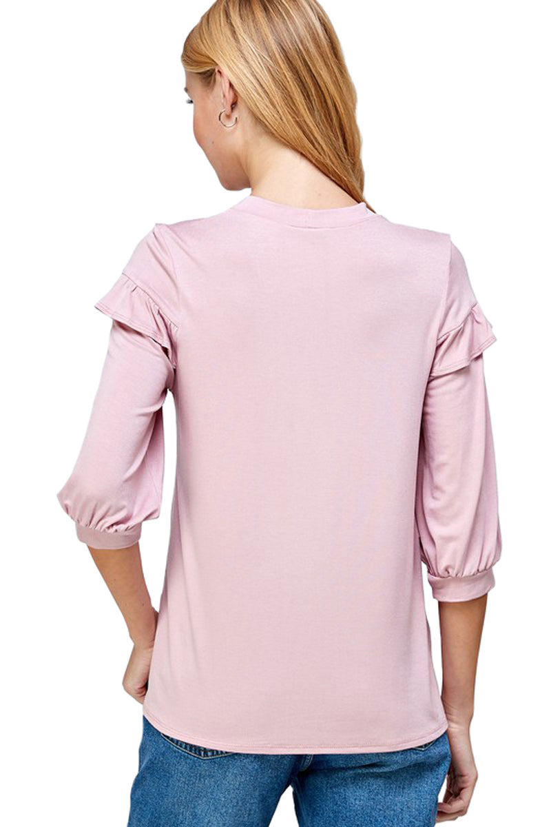 Ruffle Detailed Sleeve Top