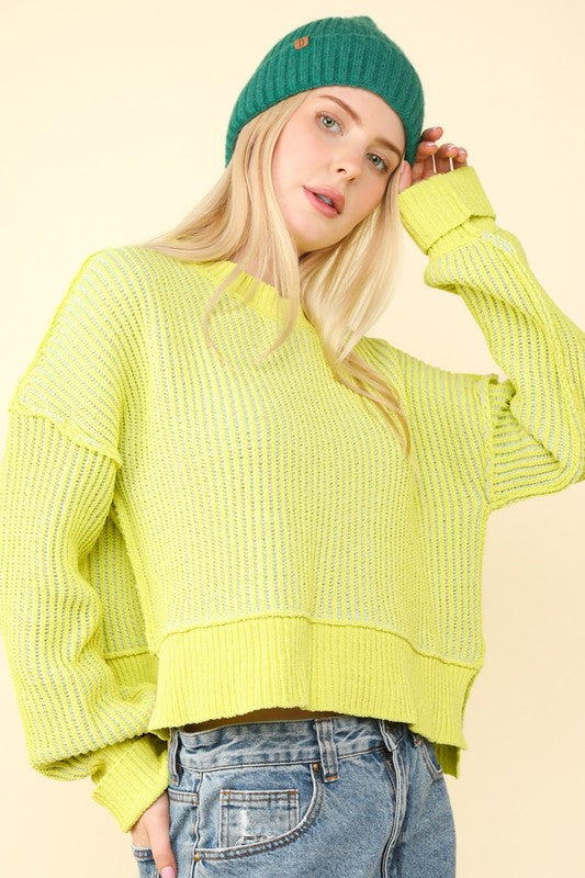 Two Tone Striped Casual Stripe Sweater Top
