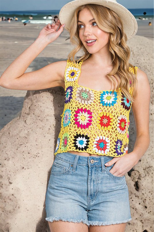 Multicolor Crochet Cover Top
