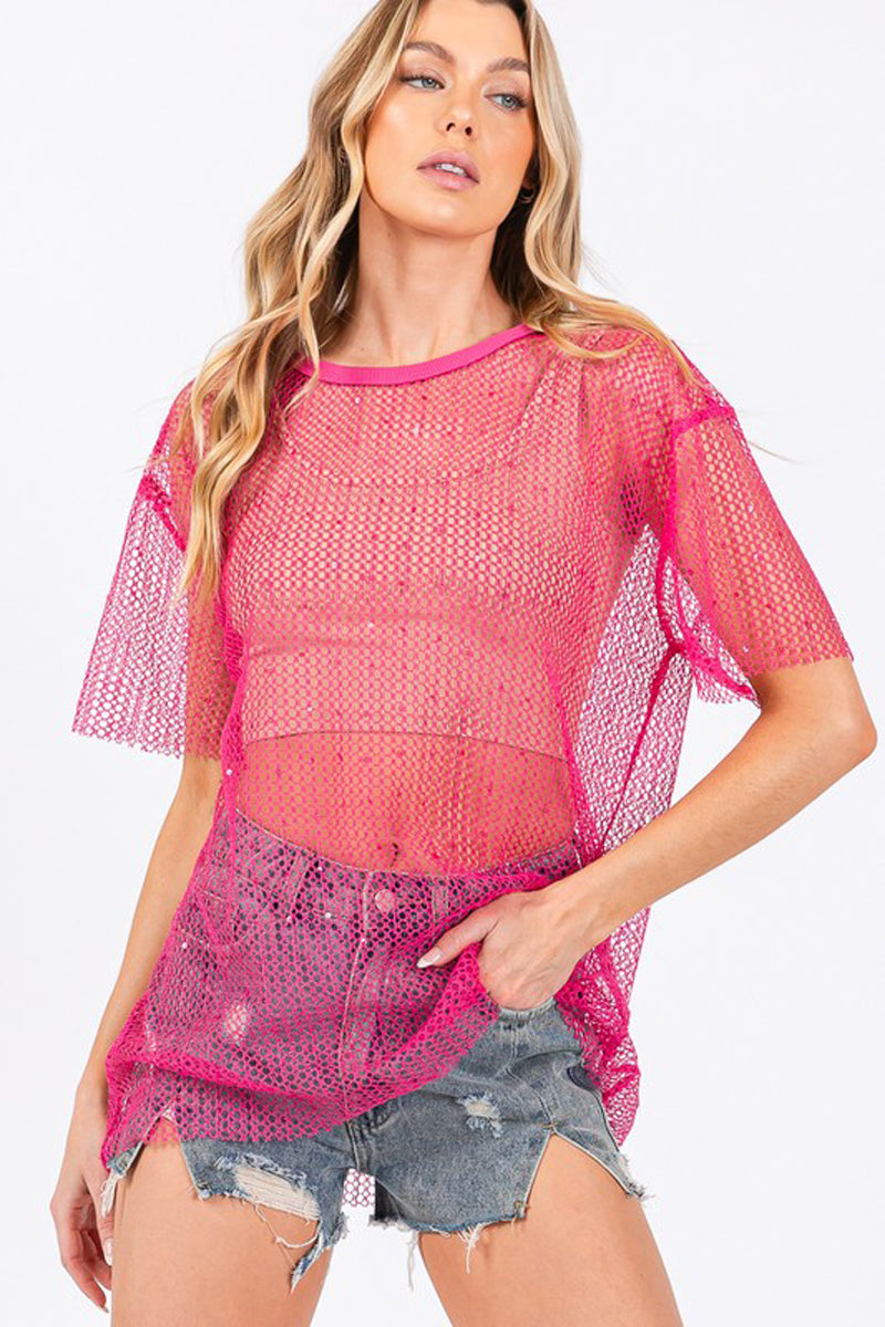 Sparkle Fishnet Top