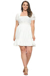 Square Neck A-Line Mini Dress Plus Size