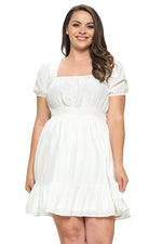Square Neck A-Line Mini Dress Plus Size