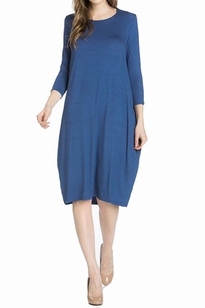 Side Drape Midi Dress