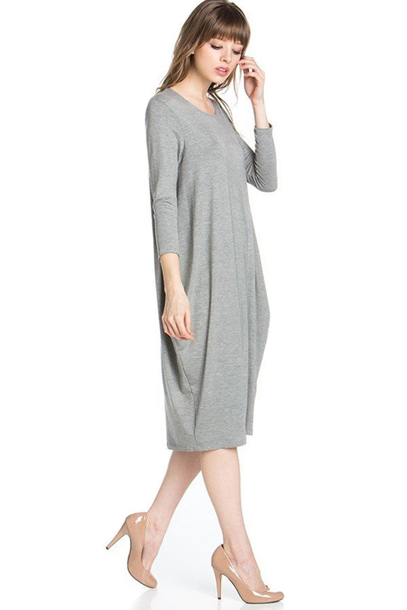 Side Drape Midi Dress