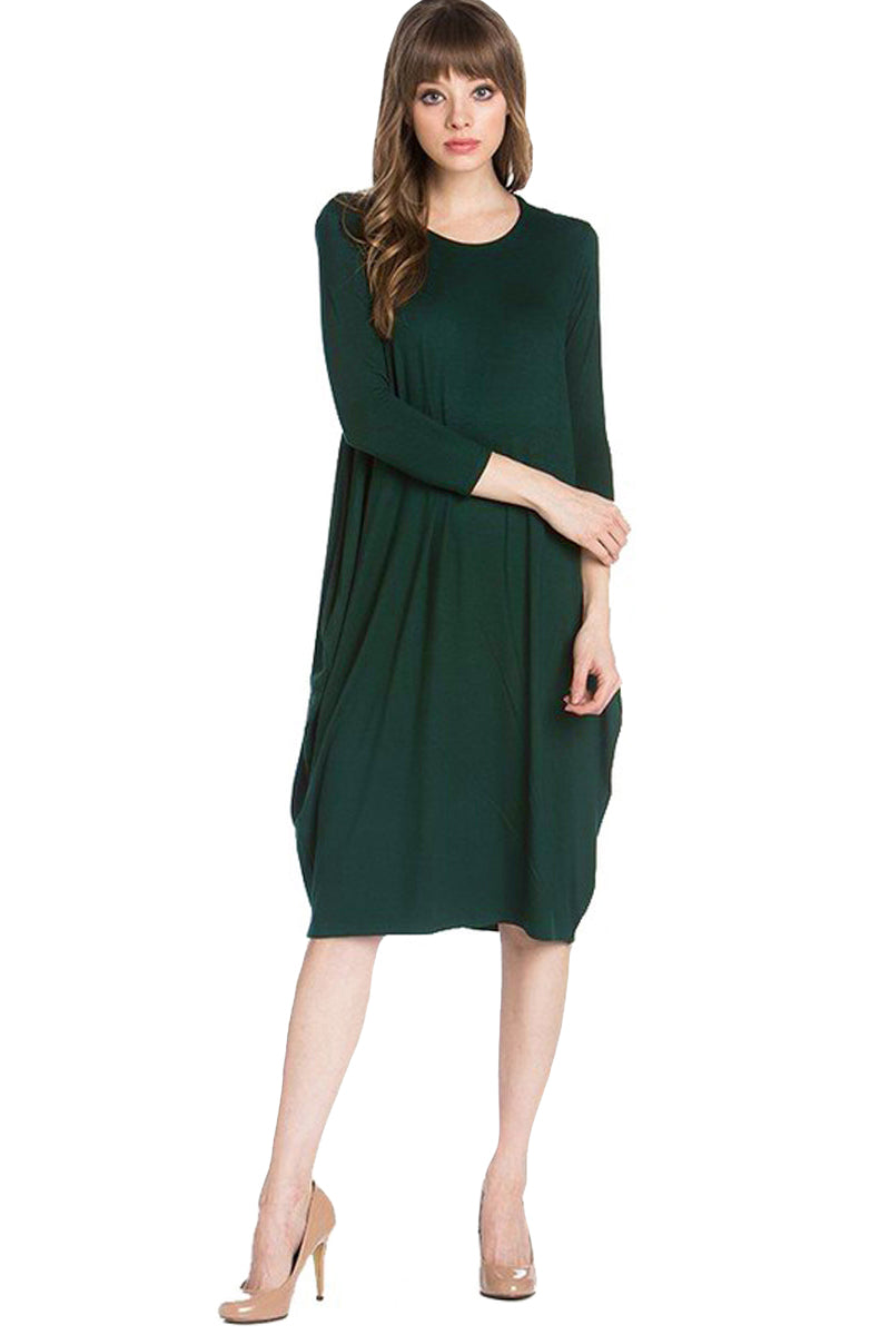 Side Drape Midi Dress