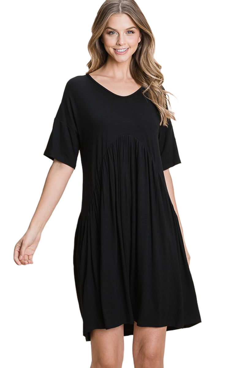 Loose Fit Dress with Gathering Detail