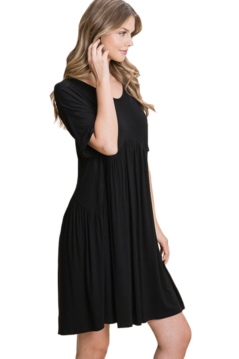 Loose Fit Dress with Gathering Detail