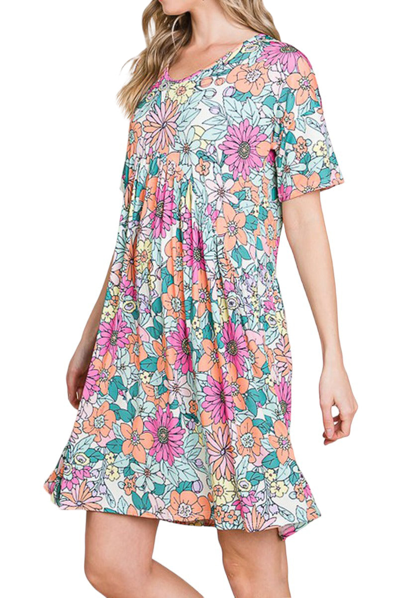 Loose Fit Dress with Gathering Detail