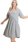 Loose Fit Dress with Gathering Detail