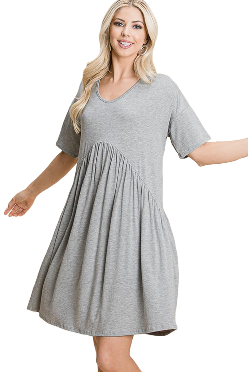 Loose Fit Dress with Gathering Detail