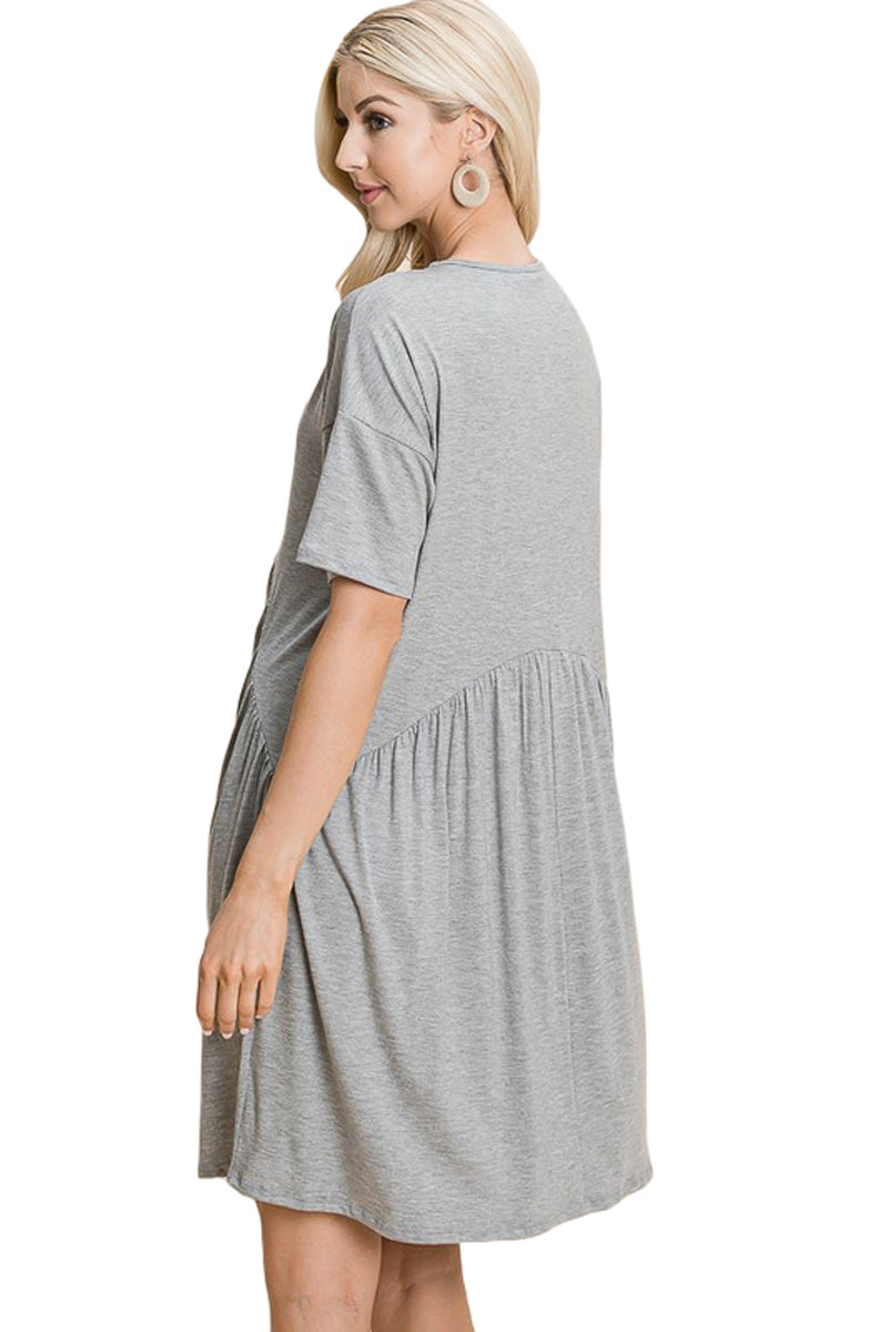 Loose Fit Dress with Gathering Detail