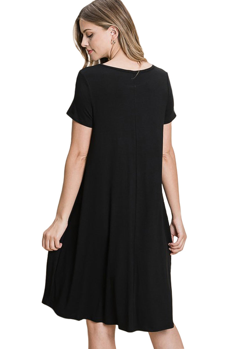 Solid Knee Length Dress
